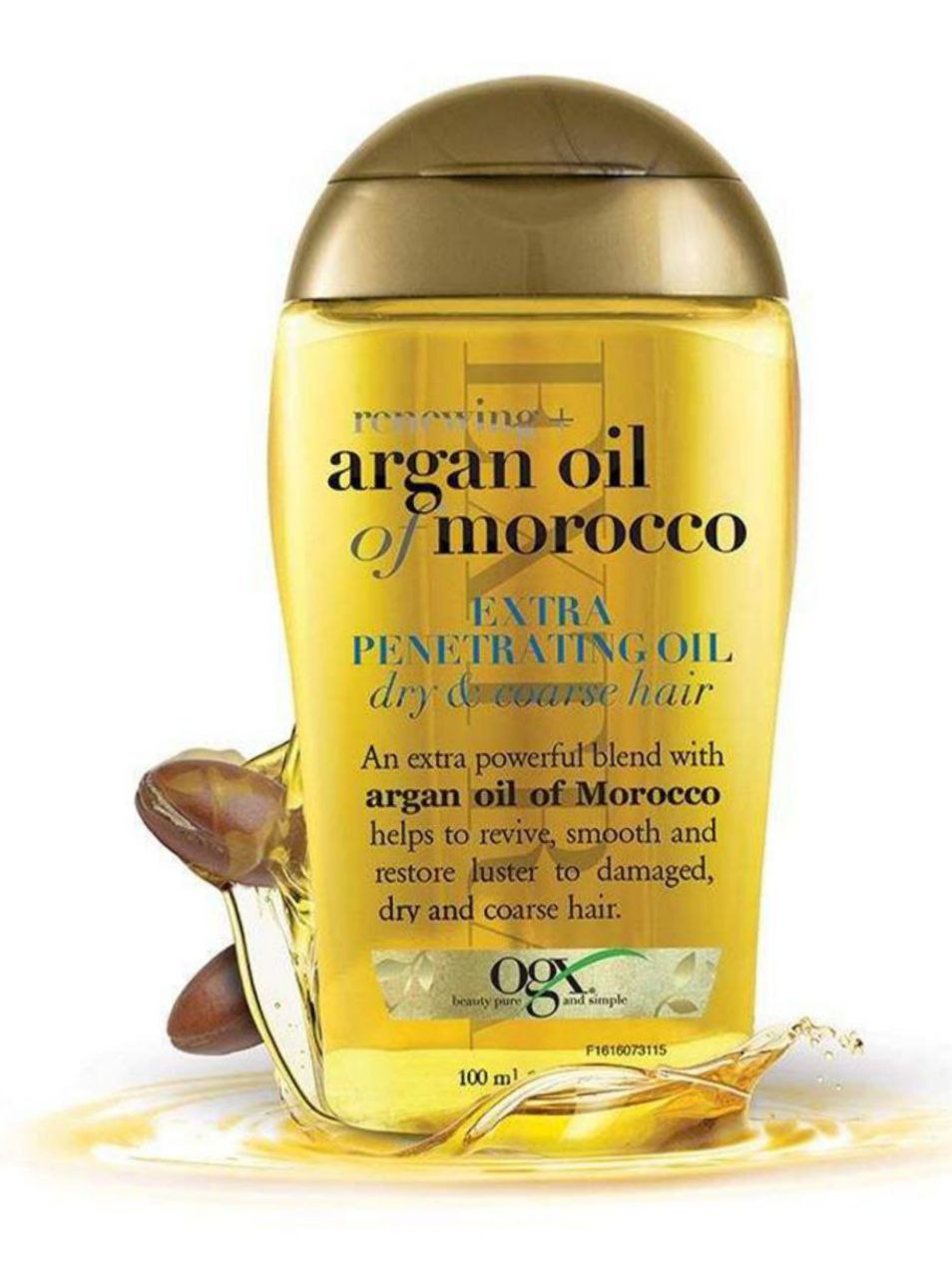 photo_2025-10-07_20-14-32 بطری روغن آرگان OGX مدل Extra Penetrating مخصوص موهای خشک و زبر، با درب طلایی و روغن طلاییرنگ برای ترمیم و نرمی مو در بستهبندی شفاف ۱۰۰ میلیلیتری