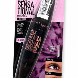 ریمل میبلین Lash Sensational Luscious حجم‌دهنده و بلندکننده مژه با برس حرفه‌ای بادبزنی، مناسب آرایش چشم، مژه پرپشت و لوازم آرایشی مراقبت پوست اصل