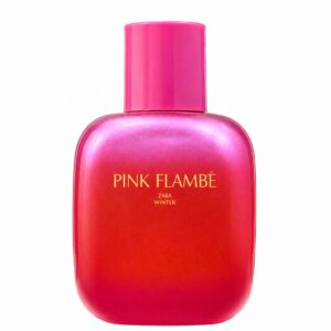 تصویر عطر زنانه Pink Flambe Zara Winter با رایحه گرم، شیرین و گلی، مناسب فصل زمستان و استایل‌های شیک زنانه، یک عطر اقتصادی و محبوب در حوزه زیبایی و مراقبت پوست با ماندگاری و پخش بوی بالا.